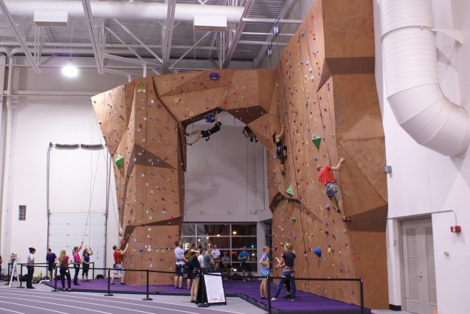 The indoor climbing wall