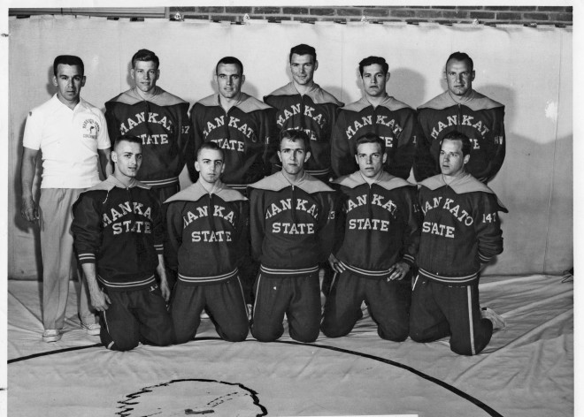 The 1957-58 National Championship wrestling team.