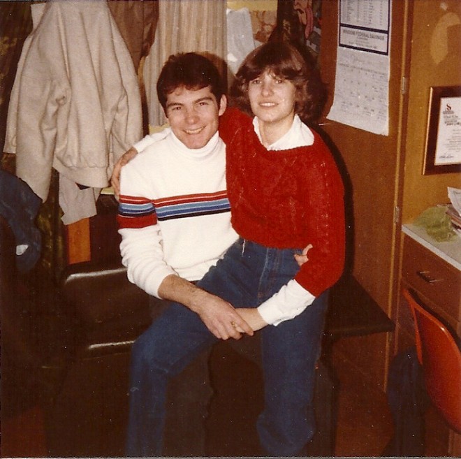 Mark and Jenny in Gage Hall in 1982.
